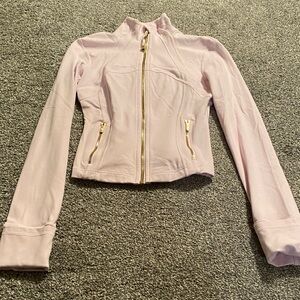 Lululemon Athletica Light Pink Bomber Jacket with Gold Zipper